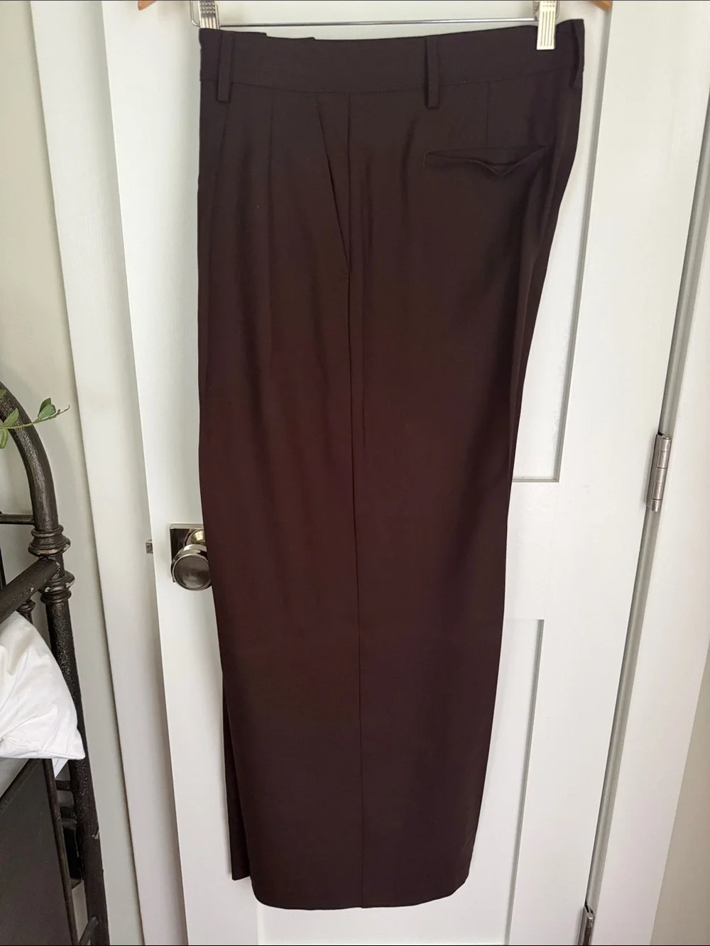 Madewell Dark Brown High-Waist Straight Trousers